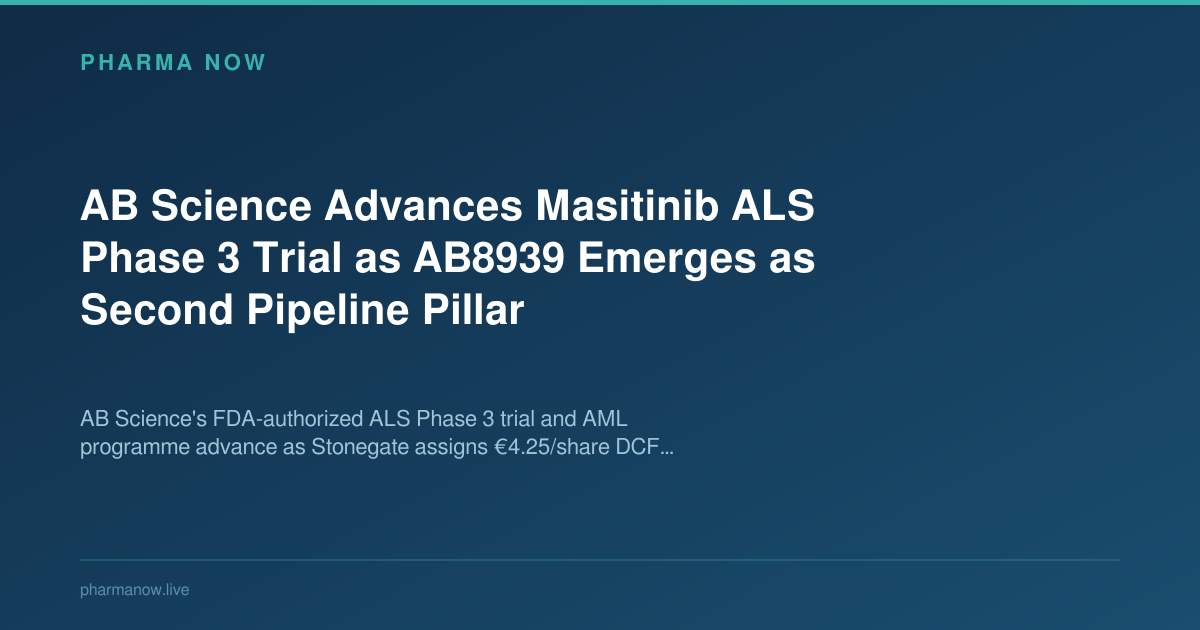 AB Science Masitinib ALS Phase 3 Trial and AB8939 AML Update | Pharma Now