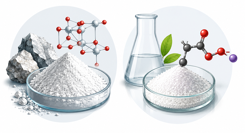 Gelatin Capsule Composition | Raw Materials Comparison Animal-derived and plant-based gelatin raw materials with molecular structure overlays